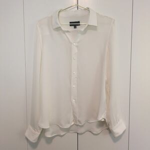 Nili Lotan 100% Silk Gaia Blouse Women's M Medium $570 Collar Long Sleeve